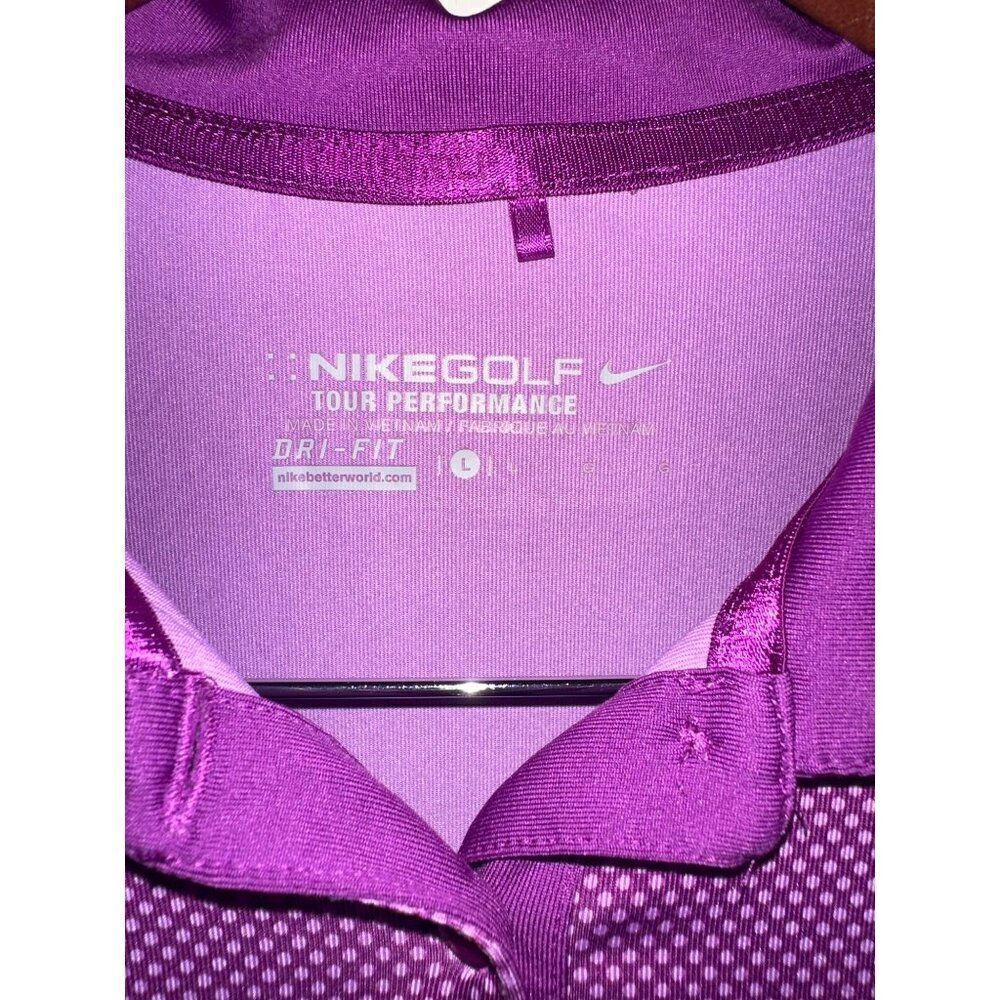 Nike Golf‎ Tour Performance Dri-Fit Purple Polo Top Size Large - Picture 9 of 12